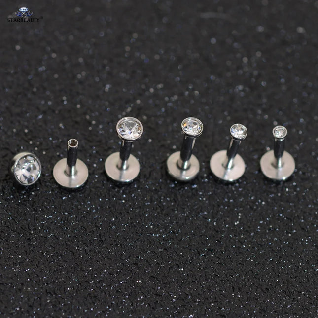 5 Pcs/Lot 1.5~4mm Gem 16G 6/8/10mm Bar Nose Ring Stud Helix Piercing Oreja Labret Lip Ring Ear Piercing Tragus Earrings Jewelry