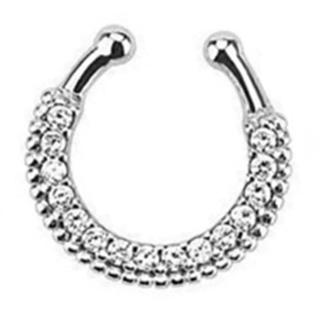1PCS Stainless Steel Fake Nose Ring Clip On Septum Piercing Faux Hoop Indian Nose Ring Pircing Nariz Punk Body Piercing Jewelry