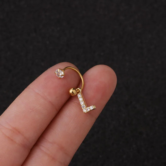 1Pc  English Letter Piercing  Tragus Piercing Jewelry Septo Nose Lip Ear Septum Cartilage Captive Hoop Ring Jewelry Pendientes