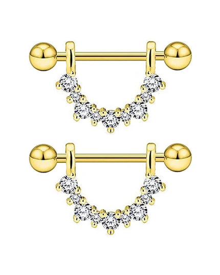 2PCS Heart Rings Nipple Ring Barbell Body Piercing Jewelry Sexy Crystal Gifts Love Hearts Nipple Bar Rings Sheild Drop Ship