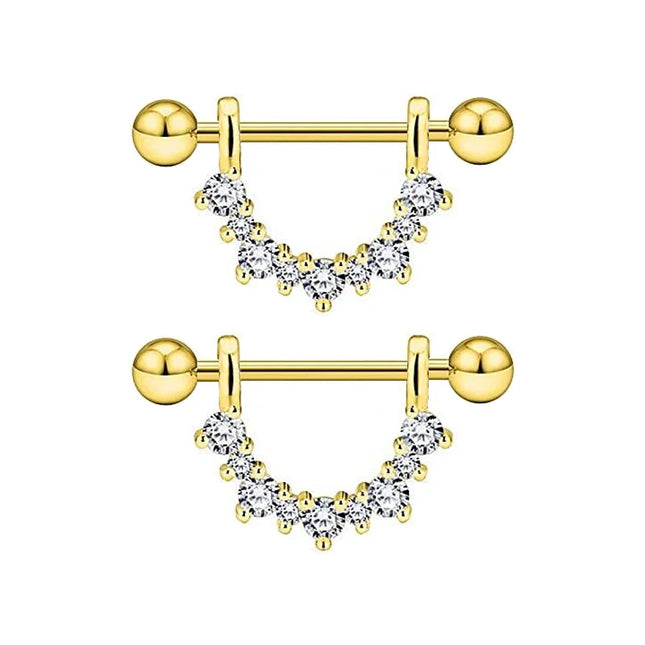 2PCS Heart Rings Nipple Ring Barbell Body Piercing Jewelry Sexy Crystal Gifts Love Hearts Nipple Bar Rings Sheild Drop Ship