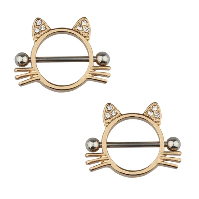 2pcs Stainless Steel Nipple Ring Piercing Barbell Shield Bar 14G Nipple Cover Adult Game for Women Sexy Breast Body Jewelry Gift