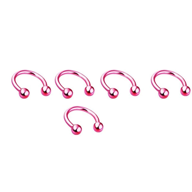 5pcs Stainless Steel Nose Hoop Ring Septum Rings Lip Studs Nostril Earrings Circular Tragus Ear Piercing Horseshoe Body Jewelry
