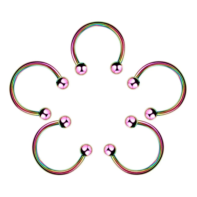 Stainless Steel Cone Spike Horseshoe Circular Septum Nose Ring Nipple Hoops Nose Septum Eyebrow Ear Piercing Body Jewelry