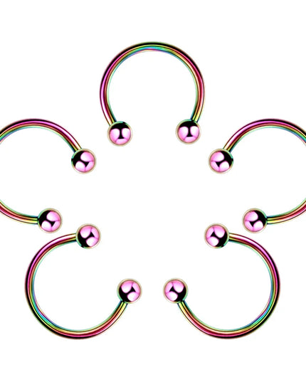 Stainless Steel Cone Spike Horseshoe Circular Septum Nose Ring Nipple Hoops Nose Septum Eyebrow Ear Piercing Body Jewelry
