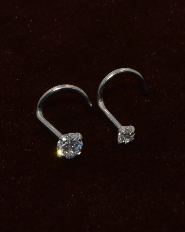 1pcs Stainless Steel Zircon Nose Stud Steptum Ring Nose Studs Hooks Bar Pin Nose Rings Earring Women Body Piercing Jewellery