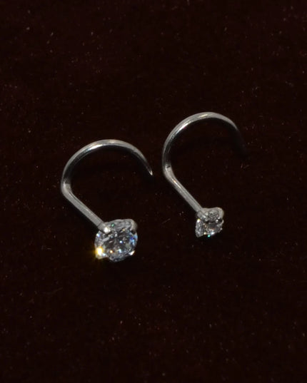 1pcs Stainless Steel Zircon Nose Stud Steptum Ring Nose Studs Hooks Bar Pin Nose Rings Earring Women Body Piercing Jewellery