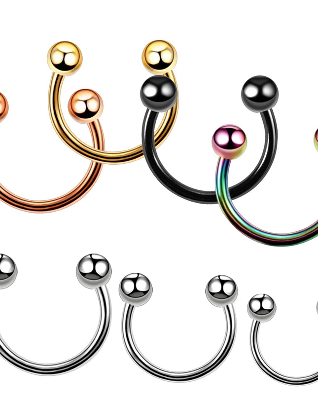 1PC Hot Sale Nose Horseshoe Ring Nose Septum Ring G23 Titanium Circular Piercing Ear Cartilage Tragus Body Jewelry Piercing