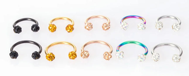1PC Bling Ferido Nose Septum Rings Horseshoe Piercing Jewelry 16G Cartilage Helix Tragus Earrings Hoop Lip Piercing Retainer 8mm
