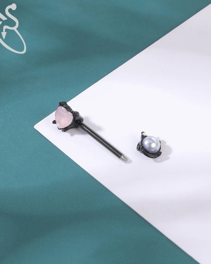 ZS 2PCS Stainless Steel Nipple Piercing Bar For Women 14G Crystal Heart Nipple Shield Ring Horseshoe Barbell Sexy Nipple Jewelry