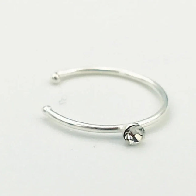 India Nose ring hoop 925 sterling silver thin nose piercing for women men twist zircon cartilage tragus helix hoop earring