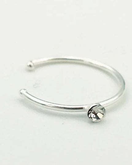India Nose ring hoop 925 sterling silver thin nose piercing for women men twist zircon cartilage tragus helix hoop earring