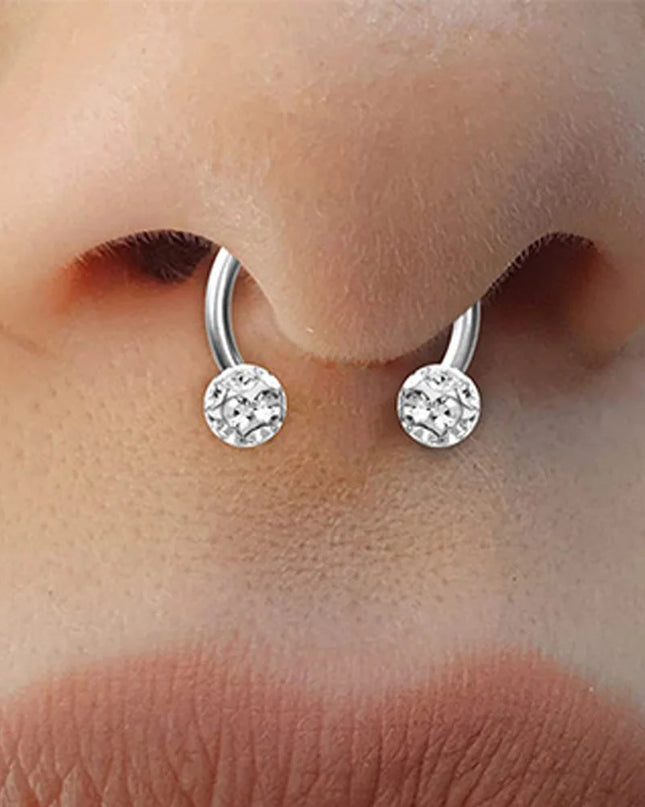 1PC Bling Ferido Nose Septum Rings Horseshoe Piercing Jewelry 16G Cartilage Helix Tragus Earrings Hoop Lip Piercing Retainer 8mm