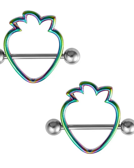 2pcs Stainless Steel Nipple Ring Piercing Barbell Shield Bar 14G Nipple Cover Adult Game for Women Sexy Breast Body Jewelry Gift