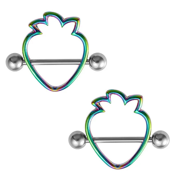 2pcs Stainless Steel Nipple Ring Piercing Barbell Shield Bar 14G Nipple Cover Adult Game for Women Sexy Breast Body Jewelry Gift