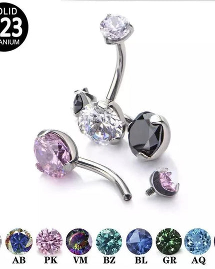 Belly Button Piercing ASTM G23 Titanium Zircons Navel Piercing Ring Body Jewelry Super Pretty Belly Button Ring For Women