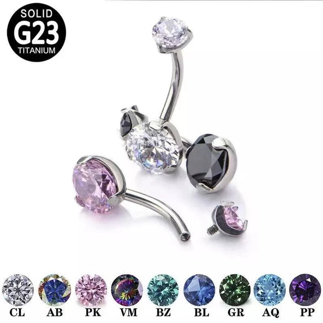 Belly Button Piercing ASTM G23 Titanium Zircons Navel Piercing Ring Body Jewelry Super Pretty Belly Button Ring For Women