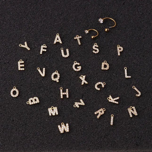 1Pc  English Letter Piercing  Tragus Piercing Jewelry Septo Nose Lip Ear Septum Cartilage Captive Hoop Ring Jewelry Pendientes