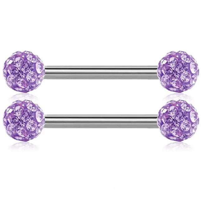 1Pair Stainless Steel Crystal Nipple Piercing Barbell Lot 14Gcharming Opal Nipple Piercing Jewelry Bulk Sexy Nipple Piercing Set