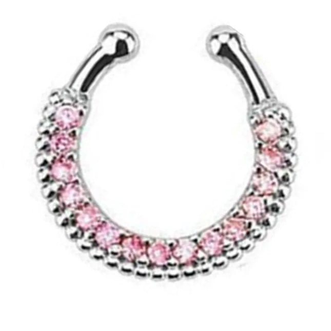 1PCS Stainless Steel Fake Nose Ring Clip On Septum Piercing Faux Hoop Indian Nose Ring Pircing Nariz Punk Body Piercing Jewelry