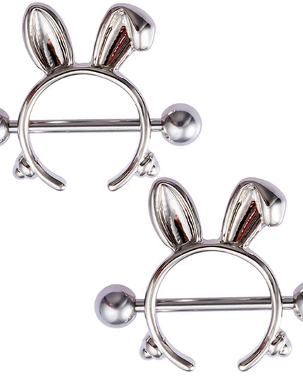 2pcs Stainless Steel Nipple Ring Piercing Barbell Shield Bar 14G Nipple Cover Adult Game for Women Sexy Breast Body Jewelry Gift