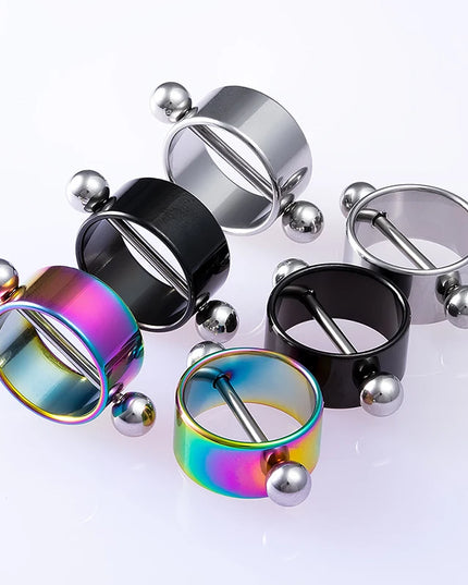 2pcs Sexy Nipple Ring Piercing Stainless Steel Nipple Shield Stud Barbell Breast Silver Color for Women Body Jewelry Gift 14G