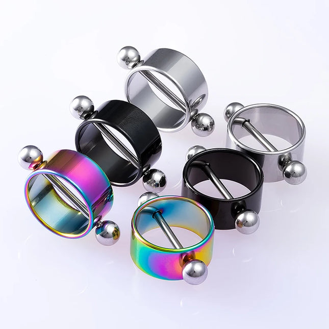 2pcs Sexy Nipple Ring Piercing Stainless Steel Nipple Shield Stud Barbell Breast Silver Color for Women Body Jewelry Gift 14G