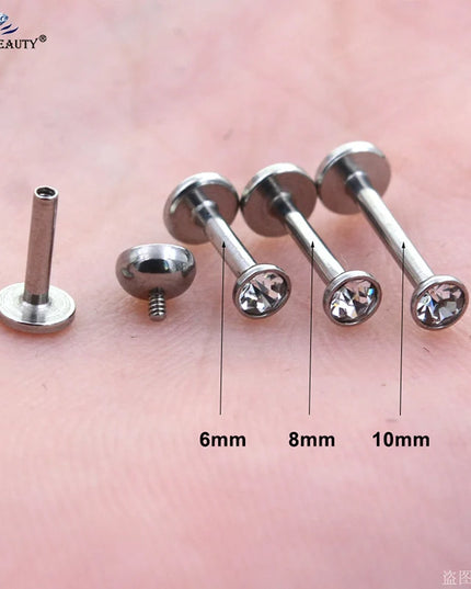 5 Pcs/Lot 1.5~4mm Gem 16G 6/8/10mm Bar Nose Ring Stud Helix Piercing Oreja Labret Lip Ring Ear Piercing Tragus Earrings Jewelry