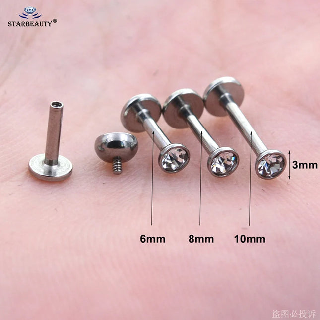 5 Pcs/Lot 1.5~4mm Gem 16G 6/8/10mm Bar Nose Ring Stud Helix Piercing Oreja Labret Lip Ring Ear Piercing Tragus Earrings Jewelry