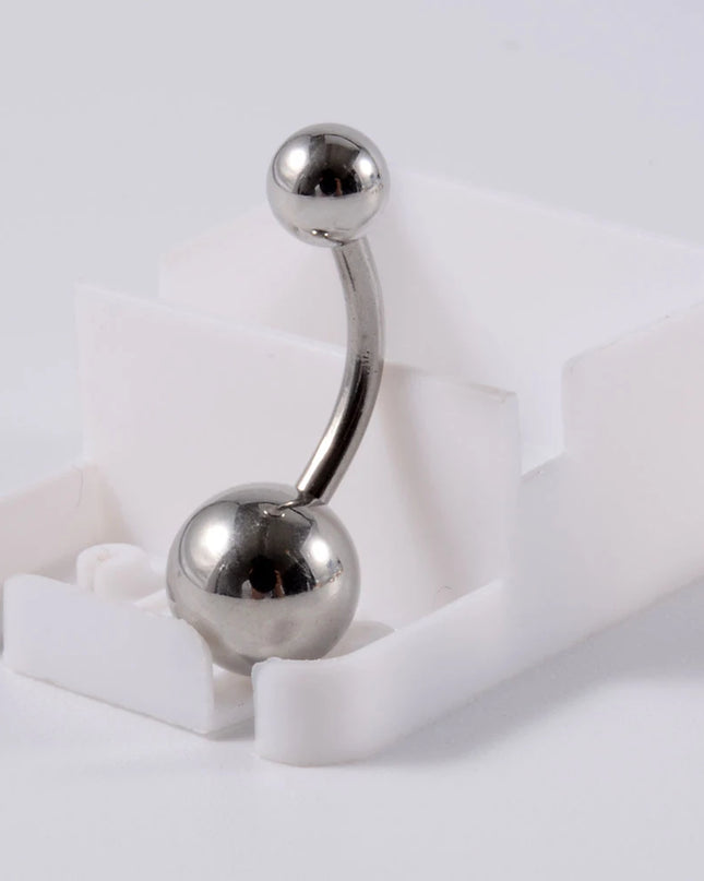 1Piece Surgical Steel Anodized Belly Button Rings Matte Balls Navel Studs Banana  Curved Barbell Body Piercing Jewelry 14g