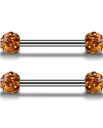 1Pair Stainless Steel Crystal Nipple Piercing Barbell Lot 14Gcharming Opal Nipple Piercing Jewelry Bulk Sexy Nipple Piercing Set