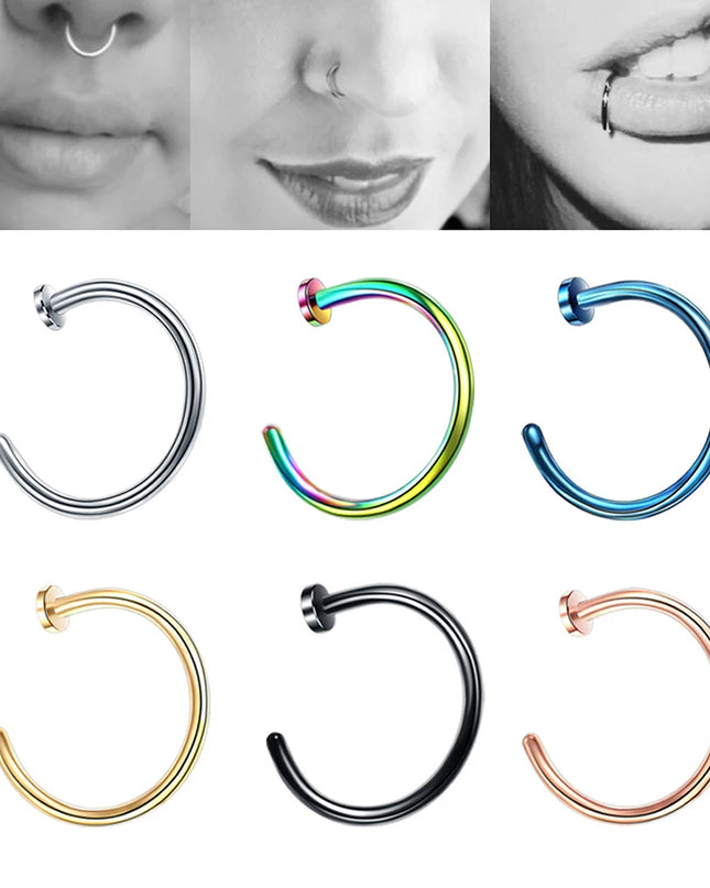 Women Men Stainless Steel Nose Ring Body C Style No Piercing Bone Clip Jewelry Nose Earring Piercing Fashion Jewelry