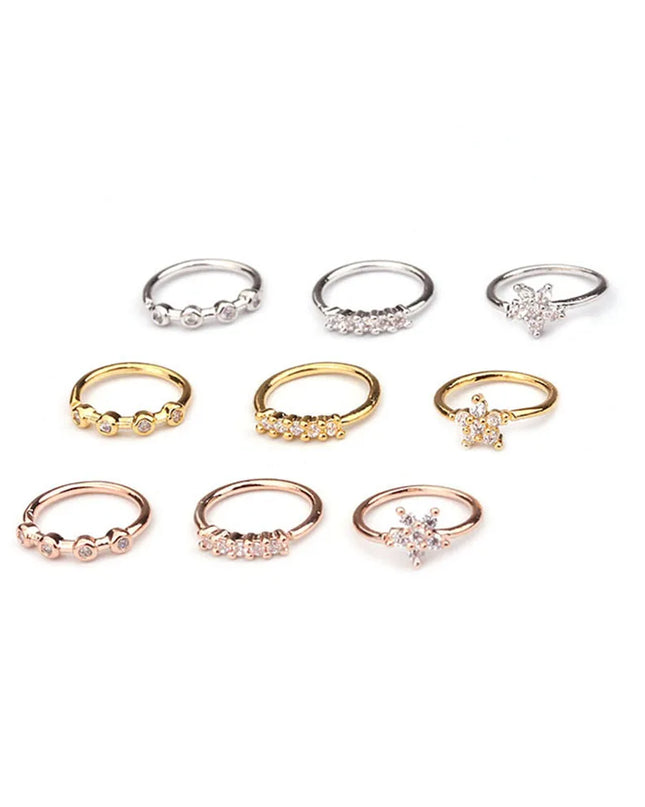 1 Pcs 0.8x8mm Nose Piercing Body Jewelry Part Nose Hoop Nostril Nose Ring Tiny Flower Helix Cartilage Tragus Ring