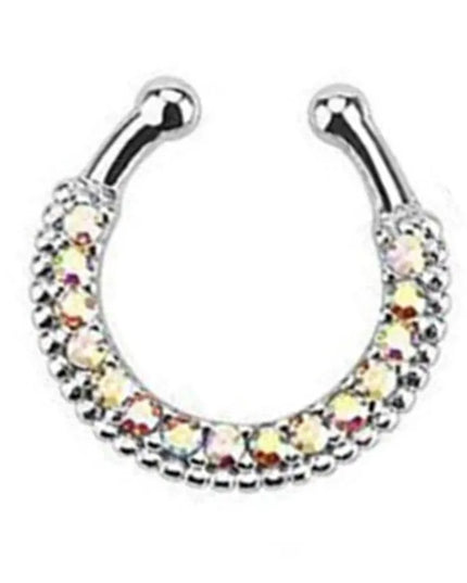 1PCS Stainless Steel Fake Nose Ring Clip On Septum Piercing Faux Hoop Indian Nose Ring Pircing Nariz Punk Body Piercing Jewelry