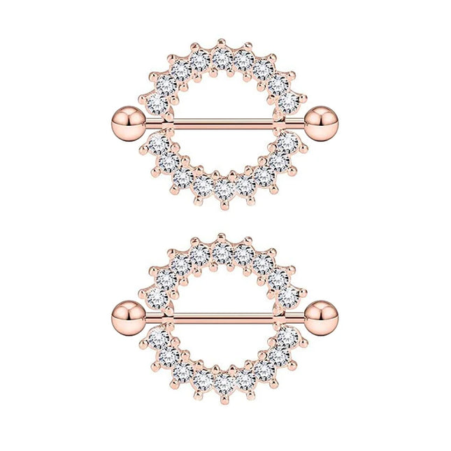 2PCS Heart Rings Nipple Ring Barbell Body Piercing Jewelry Sexy Crystal Gifts Love Hearts Nipple Bar Rings Sheild Drop Ship