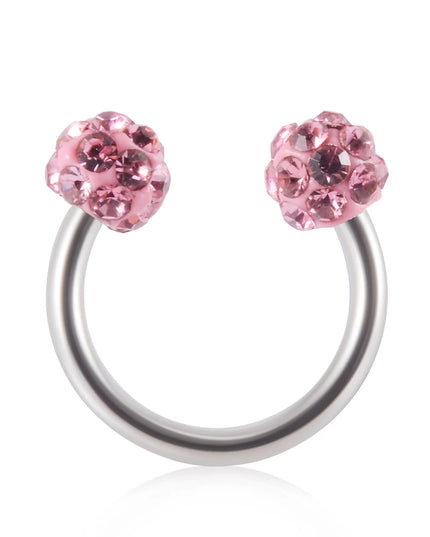 1PC Bling Ferido Nose Septum Rings Horseshoe Piercing Jewelry 16G Cartilage Helix Tragus Earrings Hoop Lip Piercing Retainer 8mm