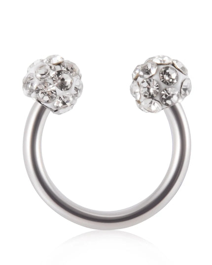 1PC Bling Ferido Nose Septum Rings Horseshoe Piercing Jewelry 16G Cartilage Helix Tragus Earrings Hoop Lip Piercing Retainer 8mm