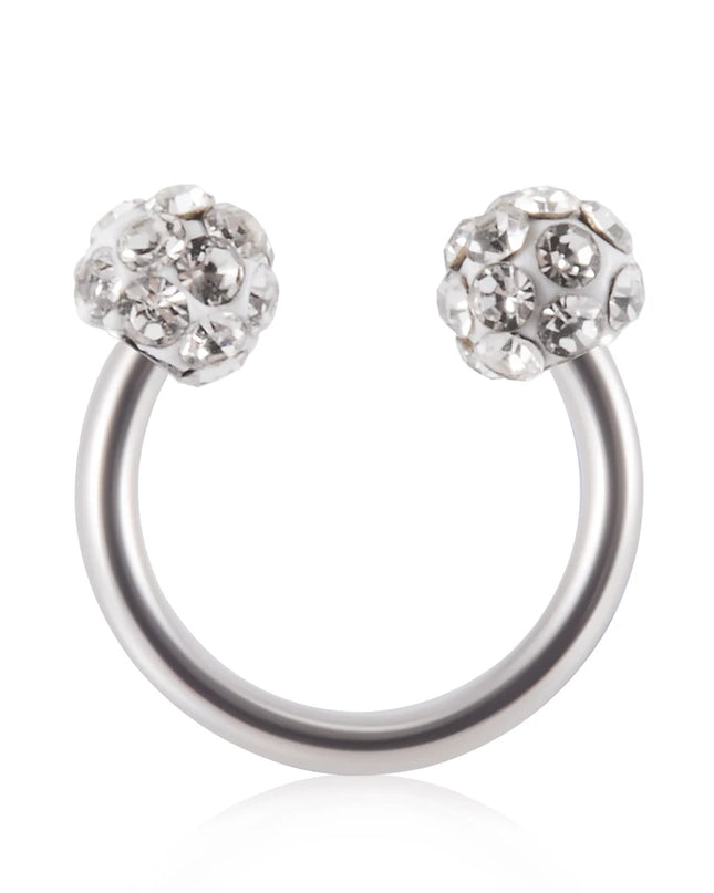 1PC Bling Ferido Nose Septum Rings Horseshoe Piercing Jewelry 16G Cartilage Helix Tragus Earrings Hoop Lip Piercing Retainer 8mm