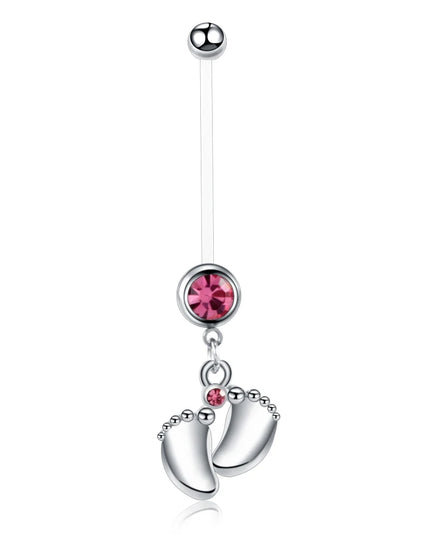 1PC Belly Button Piercing Crystal Ball Butterfly Navel Piercing Stainless Steel Belly Button Ring Cartilage Earring Jewelry