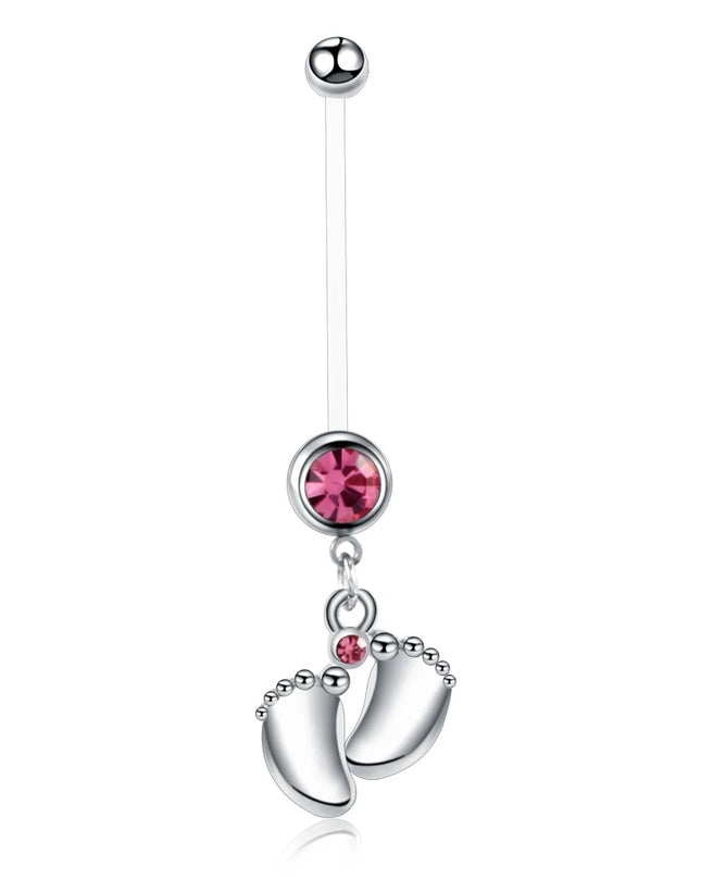 1PC Belly Button Piercing Crystal Ball Butterfly Navel Piercing Stainless Steel Belly Button Ring Cartilage Earring Jewelry