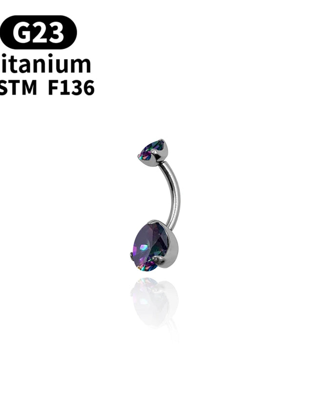 Belly Button Piercing ASTM G23 Titanium Zircons Navel Piercing Ring Body Jewelry Super Pretty Belly Button Ring For Women