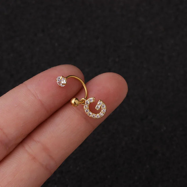 1Pc  English Letter Piercing  Tragus Piercing Jewelry Septo Nose Lip Ear Septum Cartilage Captive Hoop Ring Jewelry Pendientes