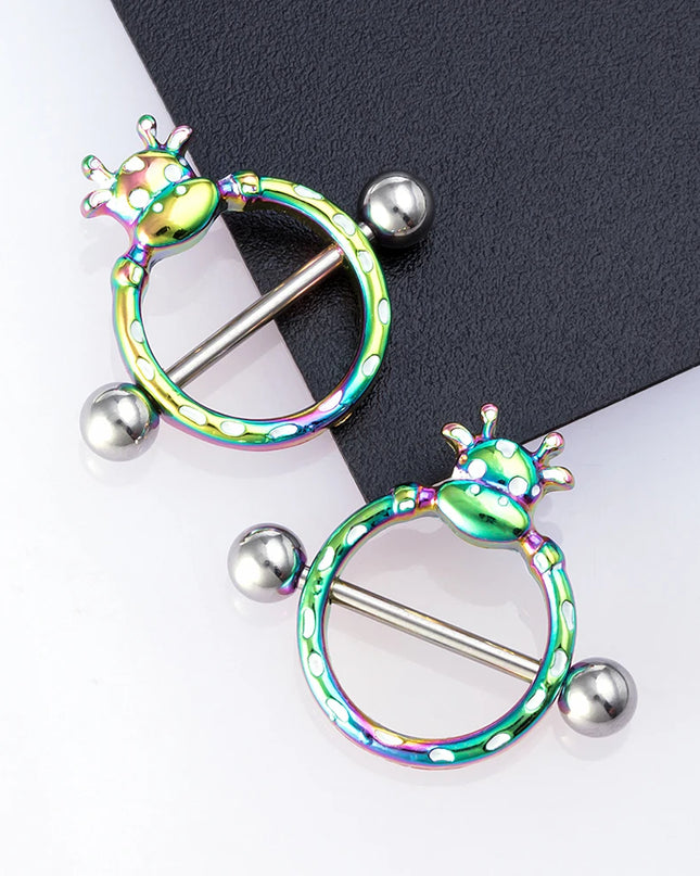 1 Pair 14G Stainless steel Breast Piercing Jewelry Heart Nipple Piercing Bar Nipple Rings Shield Cover Barbell Sexy Piercings