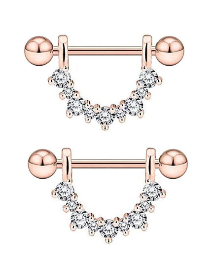 2PCS Heart Rings Nipple Ring Barbell Body Piercing Jewelry Sexy Crystal Gifts Love Hearts Nipple Bar Rings Sheild Drop Ship