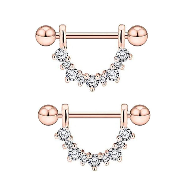 2PCS Heart Rings Nipple Ring Barbell Body Piercing Jewelry Sexy Crystal Gifts Love Hearts Nipple Bar Rings Sheild Drop Ship