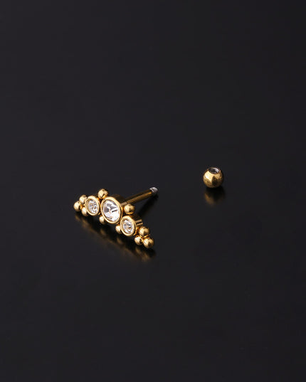 1PC 20g Internally Threaded G23 Titanium & Steel Bar Opal Ear Piercing Jewelry Helix Tragus Cartilage Earrings Nose Stud