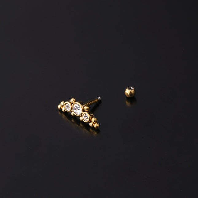1PC 20g Internally Threaded G23 Titanium & Steel Bar Opal Ear Piercing Jewelry Helix Tragus Cartilage Earrings Nose Stud