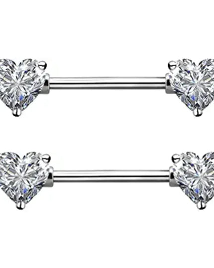 1Pair Stainless Steel Crystal Nipple Piercing Barbell Lot 14Gcharming Opal Nipple Piercing Jewelry Bulk Sexy Nipple Piercing Set