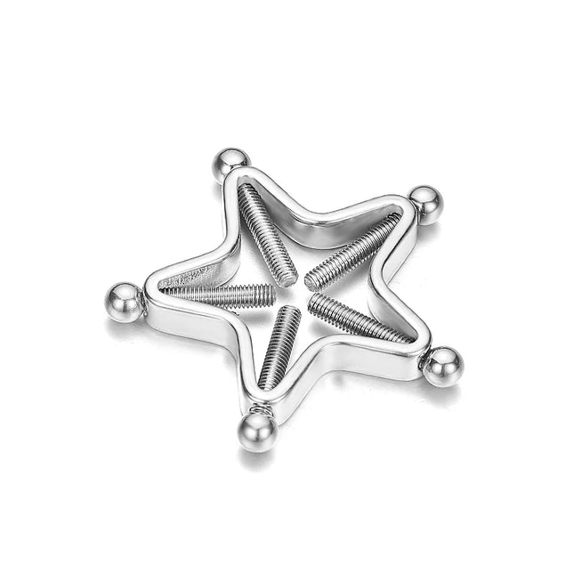 Fake Nipple Piercing Jewelry Screw Nipple Ring Clamps Stainless Steel Women Bra Breast Round Shield Body Jewelry 1 PC
