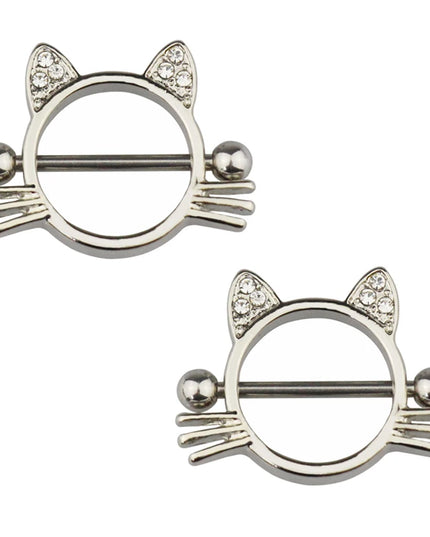 2pcs Stainless Steel Nipple Ring Piercing Barbell Shield Bar 14G Nipple Cover Adult Game for Women Sexy Breast Body Jewelry Gift